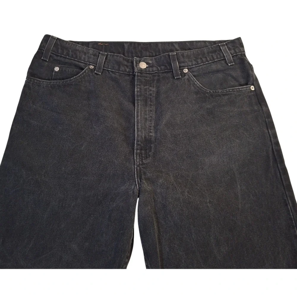 VTG Levi's 550 Relaxed Fit Tapered Leg Jeans Mens 38x32* Black Denim Orange Tab - Picture 3 of 12